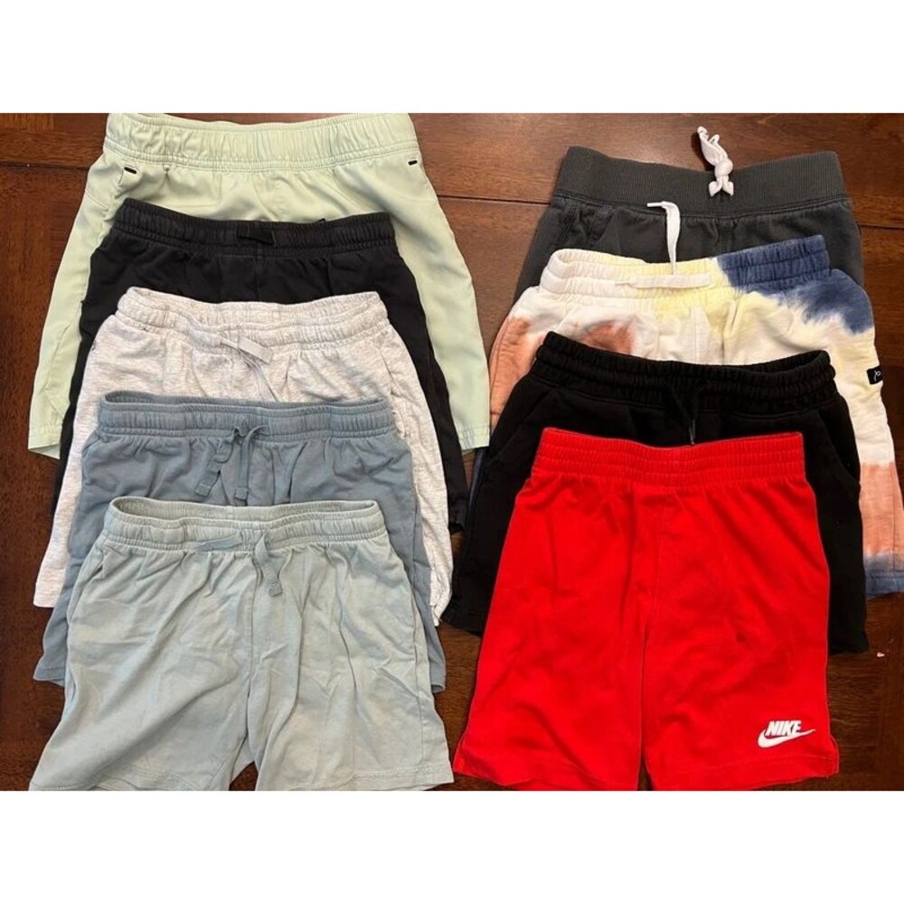 9 Pairs Boys Size 6-7 Small Athletic Shorts Bundle Play Clothes